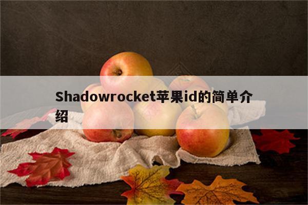 Shadowrocket苹果id的简单介绍