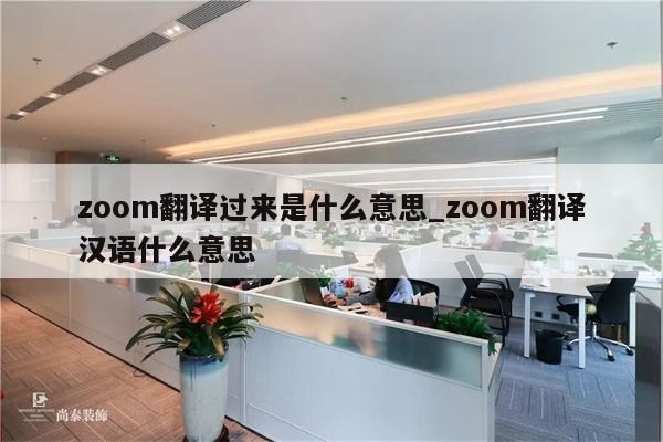 zoom翻译过来是什么意思_zoom翻译汉语什么意思